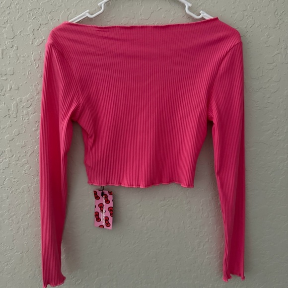 Hello Kitty Pink Ribbed Crop Top - Picture 4 of 5